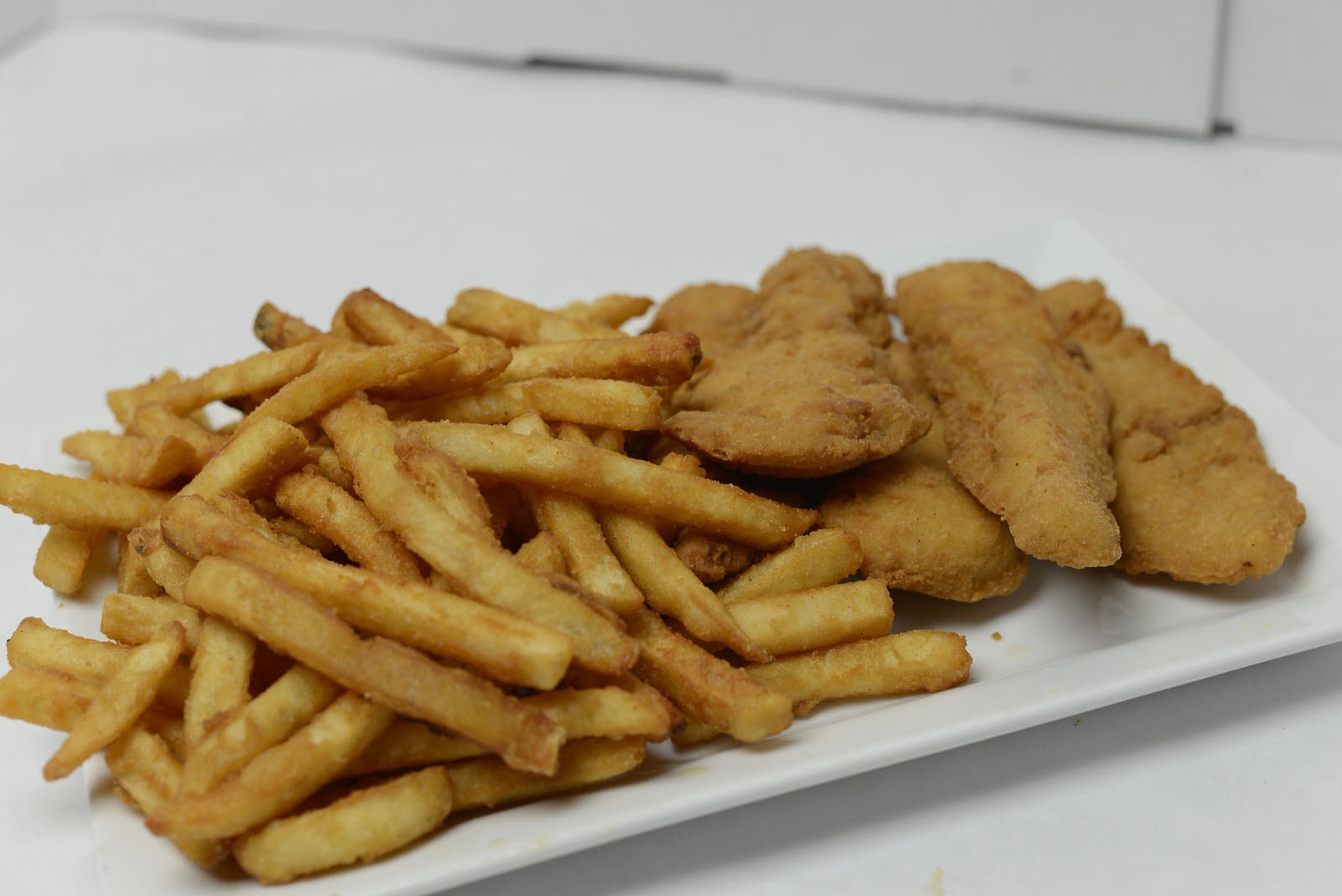 chicken strips and macaroni